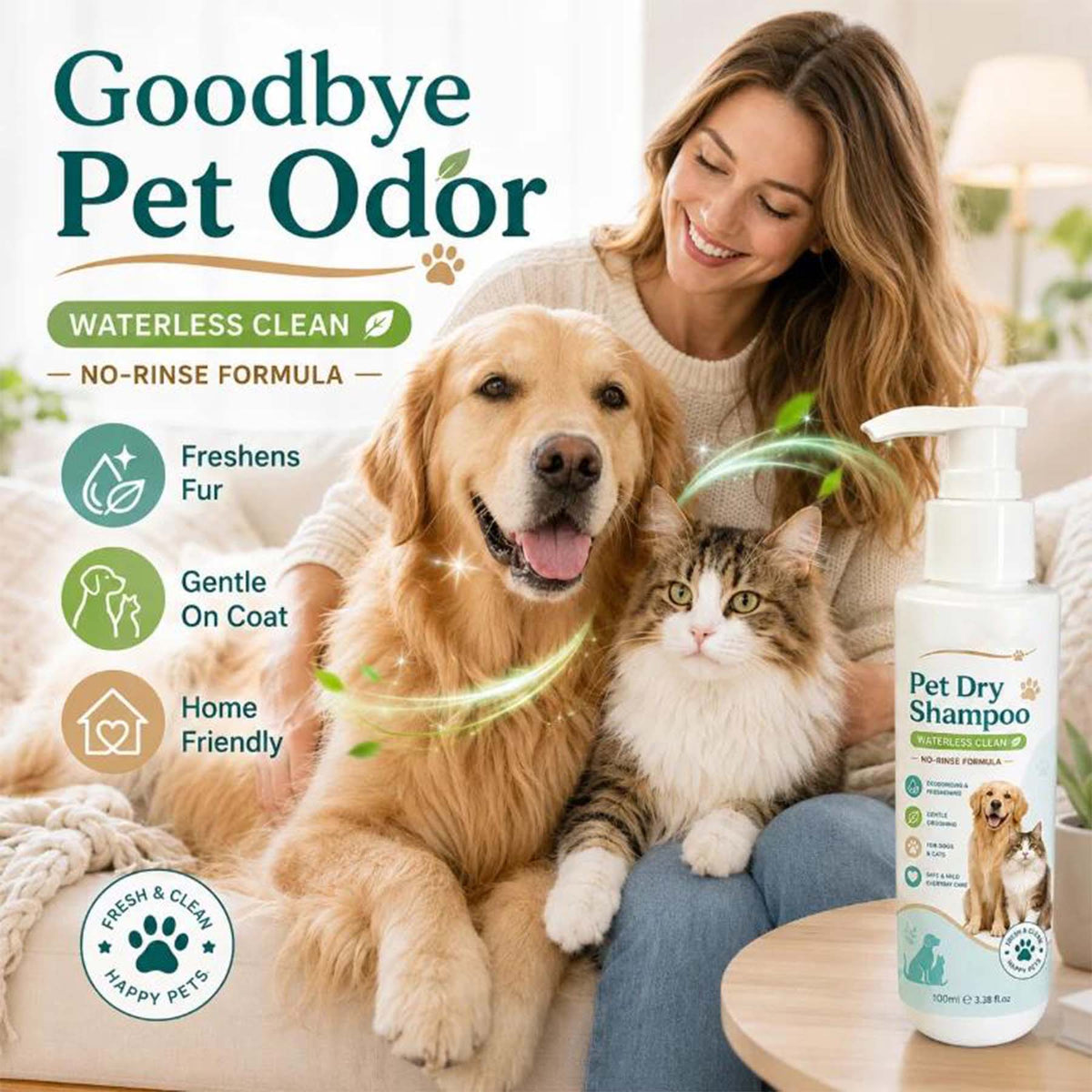 🥳HOT SALE🥳💞Waterless pet freshener, No-rinse, deodorizing & gentle. Fresh pet in minutes – grab yours! ✅