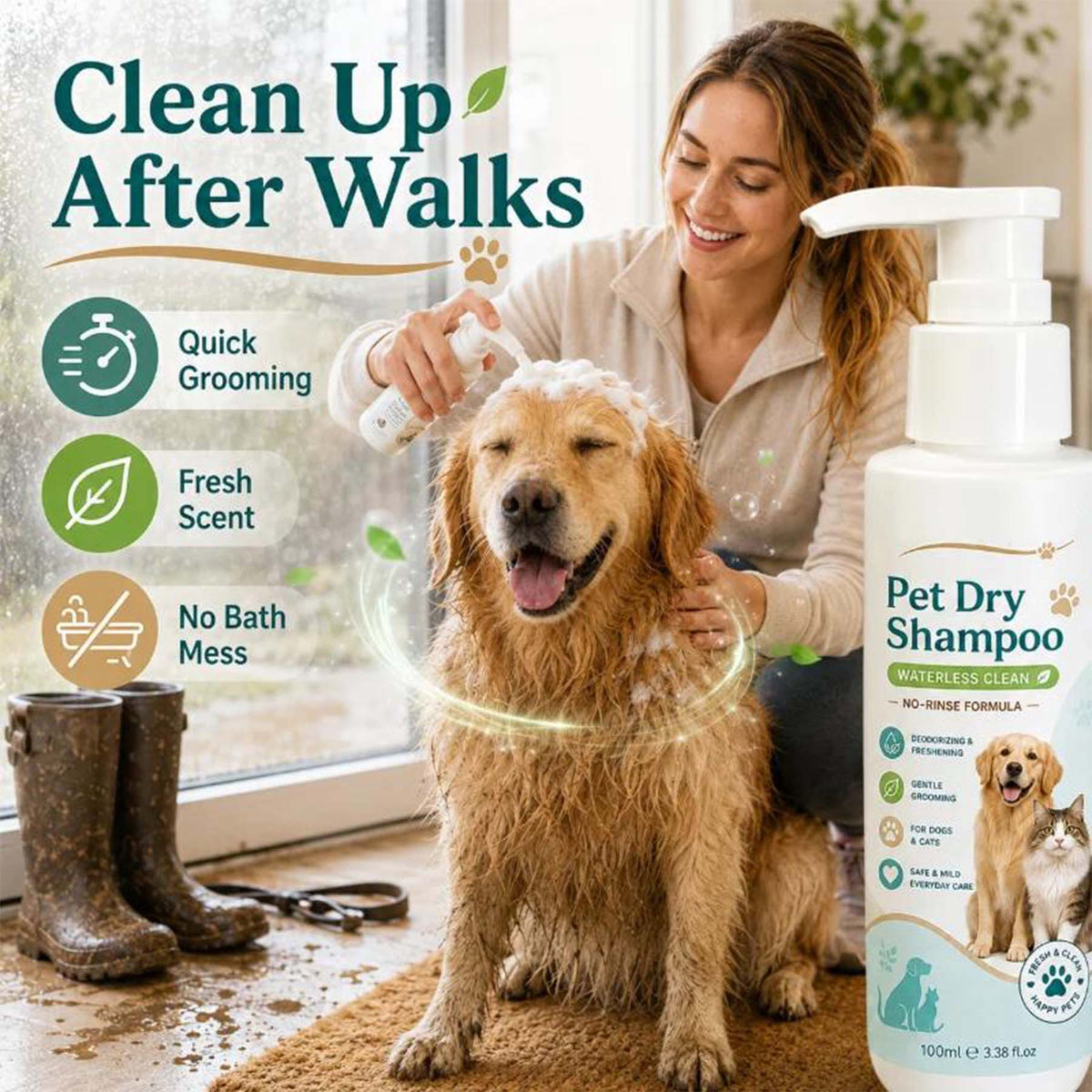 🥳HOT SALE🥳💞Waterless pet freshener, No-rinse, deodorizing & gentle. Fresh pet in minutes – grab yours! ✅