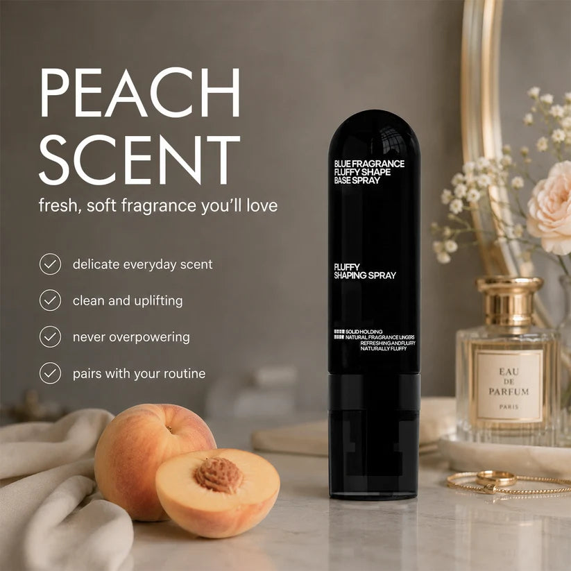 ✨Fluffy Hair Shaping Spray, Peach Scent Volumizing Hair Mist for Long Wear Hold