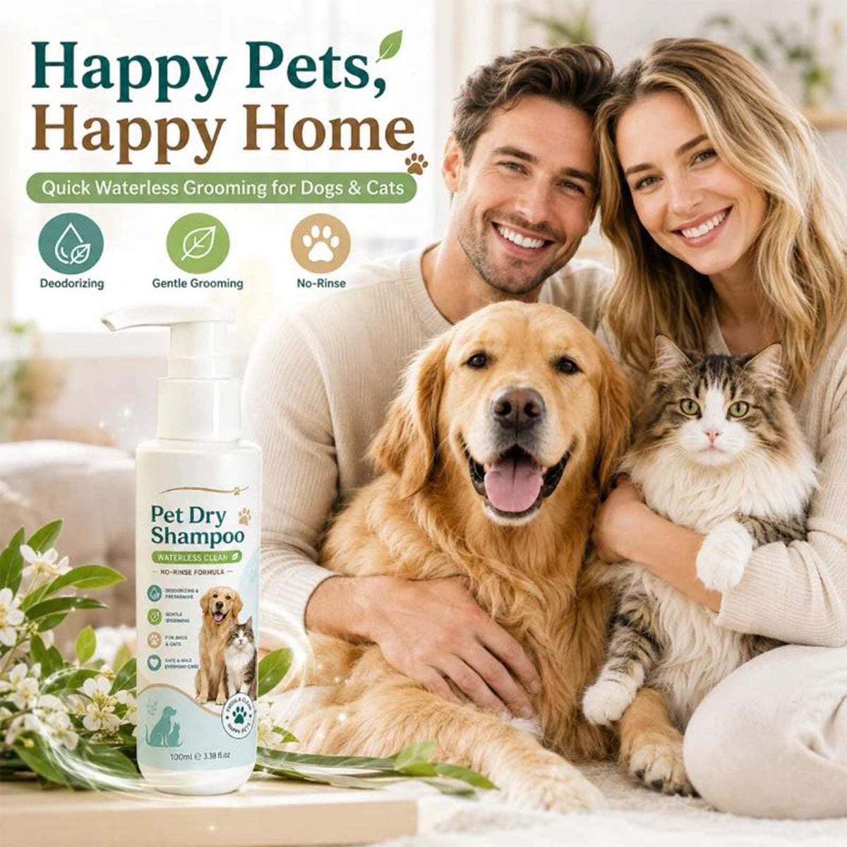 🥳HOT SALE🥳💞Waterless pet freshener, No-rinse, deodorizing & gentle. Fresh pet in minutes – grab yours! ✅