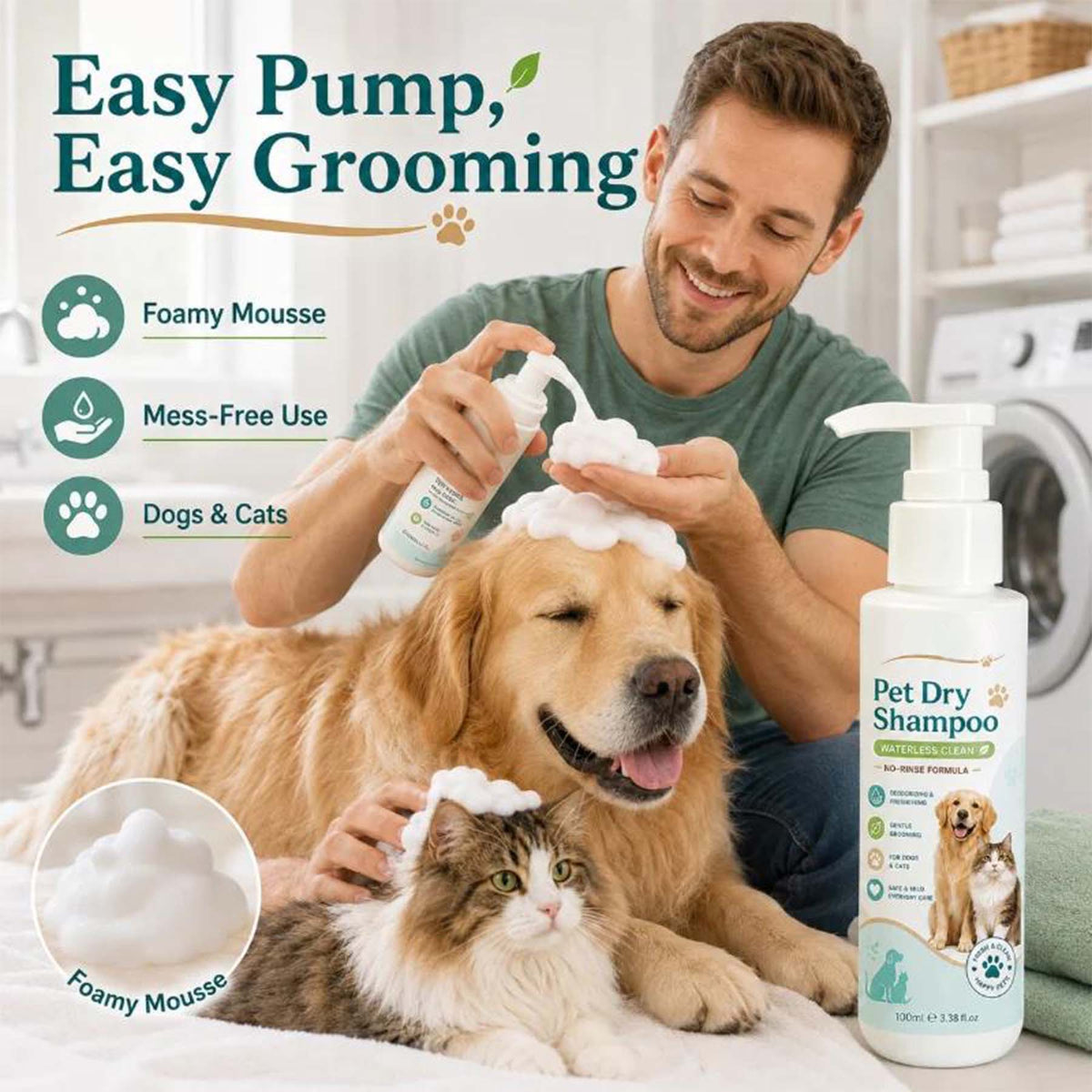 🥳HOT SALE🥳💞Waterless pet freshener, No-rinse, deodorizing & gentle. Fresh pet in minutes – grab yours! ✅
